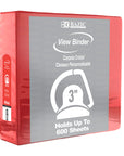 Binder View 3" Red Slant-D Ring w/ 2 Pockets