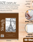 Sketch Pad Top Bound Spiral, 6"X 8"(50 Ct.)