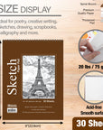 Sketch Pad Top Bound Spiral, 9"X 12"(30 Ct.)
