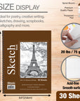 Sketch Pad Side Bound Spiral, 8.5"X 11"(30 Ct.)