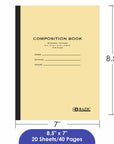 Composition Book Manila Cover 8.5" x 7" 20 Ct.