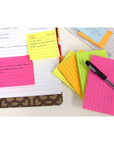 Lined Stick On Notes Neon 3" X 5" 70 Ct.