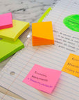 Stick On Notes 1.5" X 2" 70 Ct. (4/Pack) Neon