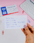 Ruled White Index Card 3" X 5" 100 Ct.