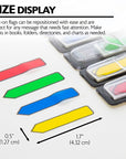 25 Ct. 0.5" x 1.7" Neon Color Printed Arrow Flags w/ Dispenser (4/Pack)