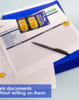 Flags Yellow Color Printed Sign Here w/ Dispenser 1" x 1.7" 25 Ct. (2/Pack)