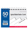 Ruled White Index Card Spiral Bound 3" X 5" 50 Ct.