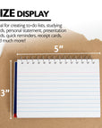 Ruled White Index Card Spiral Bound 3" X 5" 50 Ct.