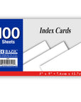Unruled White Index Card 3" X 5" 100 Ct.