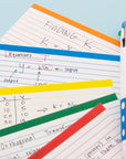 Ruled Color Coded Index Card 3" X 5" 100 Ct.