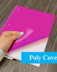 Notebook Spiral W/R 1-Subject Poly Cover 70 Ct.