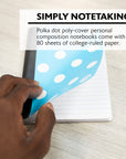 Composition Book Poly Cover Polka Dot 5" x 7" 80 Ct.