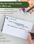 Ruled White Index Card Fashion Poly Cover w/ Ring 3" x 5" 100 Ct.