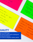 Ruled Fluorescent Colored Index Card 3" X 5" 75 Ct.