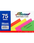 Ruled Fluorescent Colored Index Card 3" X 5" 75 Ct.