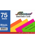 Ruled Fluorescent Colored Index Card 3" X 5" 75 Ct.