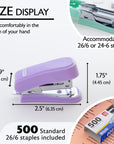 Mini Pastel Color Stapler Standard (26/6) w/ 500 Ct. Staples