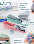Mini Pastel Color Stapler Standard (26/6) w/ 500 Ct. Staples