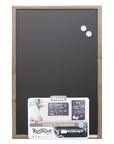 RUSTIQUE Wood Frame Magnetic Chalkboard 20" x 30" w/ Chalk Marker & Magnets