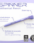 0.7 mm Mechanical Pencil w/ Spinner Top Eraser (3/Pack)