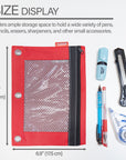 Pencil Pouch 3-Ring w/ Mesh Window