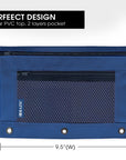 Pencil Pouch 3-Ring Double Zipper w/ Mesh Window
