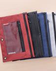 Pencil Pouch 3-Ring Double Zipper w/ Mesh Window