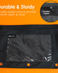 Pencil Pouch 3-Ring Black Color w/ Mesh Window
