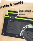 Pencil Pouch Neon Black 3 Ring Binder Pouch w/ Mesh Window