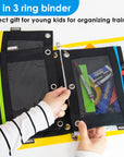 Pencil Pouch Neon Black 3 Ring Binder Pouch w/ Mesh Window