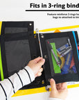 Pencil Pouch Neon Black 3 Ring Binder Pouch w/ Mesh Window