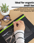 Pencil Pouch Neon Black 3 Ring Binder Pouch w/ Mesh Window