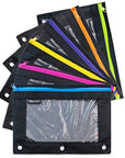 Pencil Pouch Neon Black 3 Ring Binder Pouch w/ Mesh Window