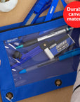 Pencil Pouch 3-Ring Bright Color w/ Clear Window