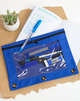 Pencil Pouch 3-Ring Bright Color w/ Clear Window