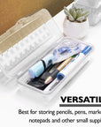8" LUCENT Clear Pencil Case Organizer Box