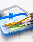 Pencil Case 8" Bright Color Double Deck Organizer Box