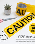 3" X 100 Feet Yellow "Caution" Barricade Tape
