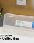 Pencil Case Multipurpose Utility Box Ruler Length - Clear