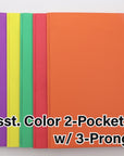 2-Pockets Portfolios 3-Prong Fastener - Assorted Color