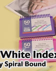 Ruled White Index Card, View Poly Spiral Bound w/ 2-Tab Divider 3" x 5" 50 Ct.