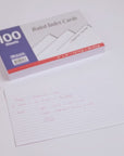 Ruled White Index Card 5" X 8" 100 Ct.