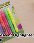 Mini Fluorescent Highlighters w/ Cap Clip (6/Pack)