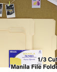 Manila File Folder 1/3 Cut Letter Size (12/Pack)