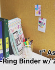 1" Asst. Color 3- Ring Binder w/ 2-Pockets