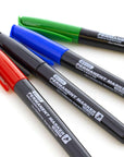 Fine Tip Assorted Color Permanent Markers w/ Pocket Clip (5/Pack)