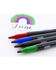 Fine Tip Assorted Color Permanent Markers w/ Pocket Clip (5/Pack)