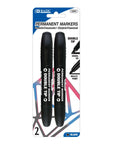 Double-Tip Black Color Permanent Marker (2/Pack)