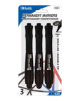 Chisel Tip Jumbo Black Permanent Marker w/ Grip (3/Pack)