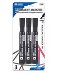 Chisel Tip Desk Style Black Permanent Marker (3/Pack)